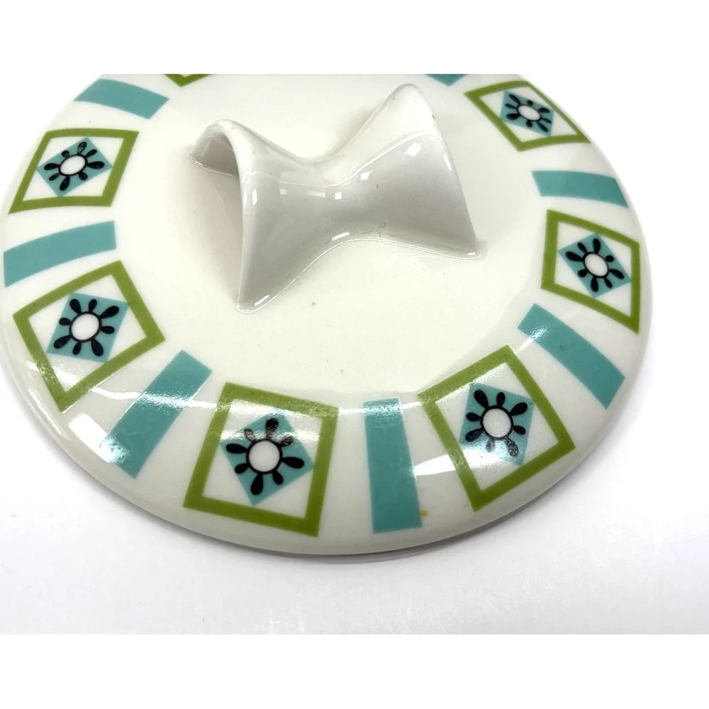 Ben Seibel Iroquois Bombay Green Round Sugar Bowl w/ Lid Atomic HTF VGC